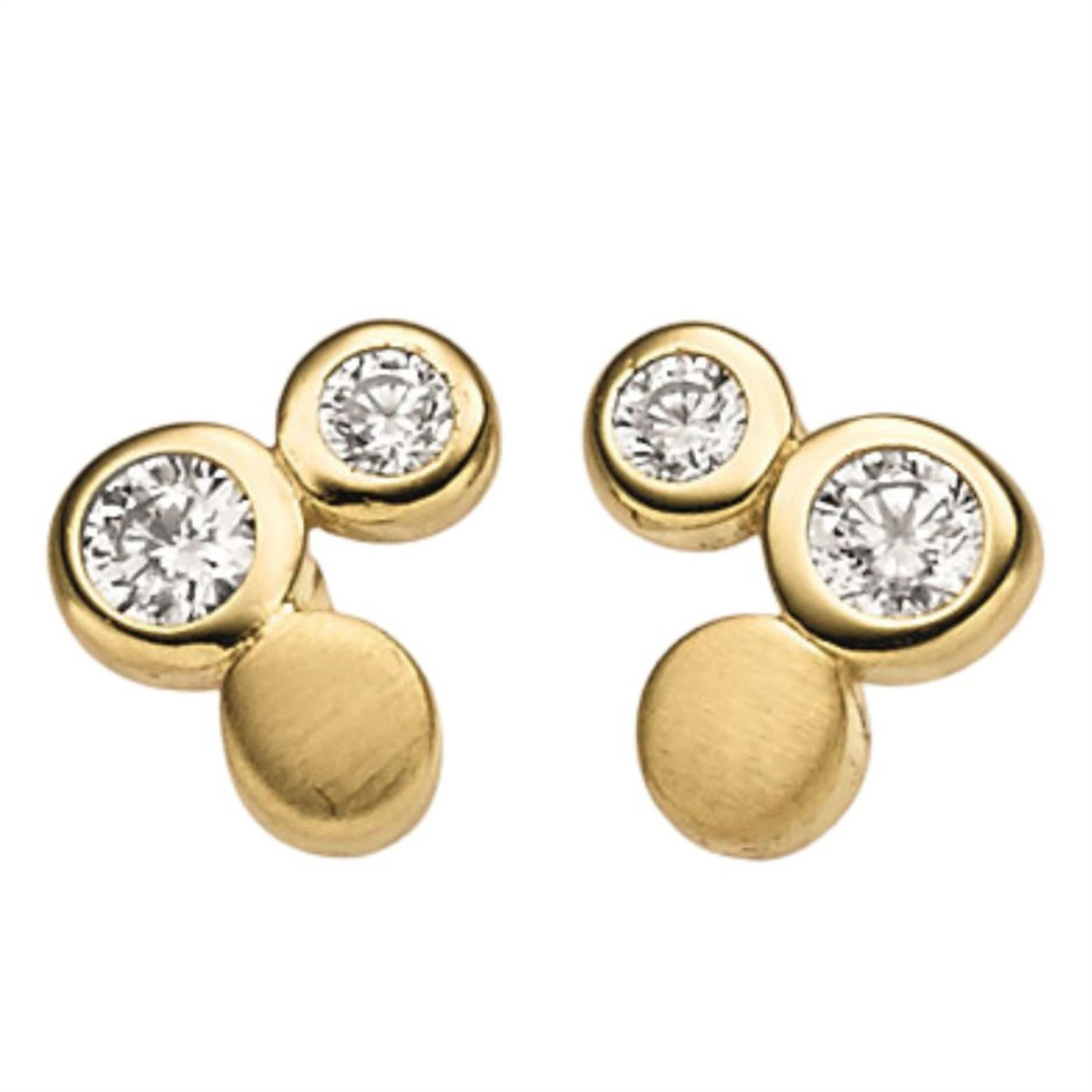 Gelbgold, Ohrschmuck, Ohrstecker, Goldschmuck, Zirkonia, Ohrringe