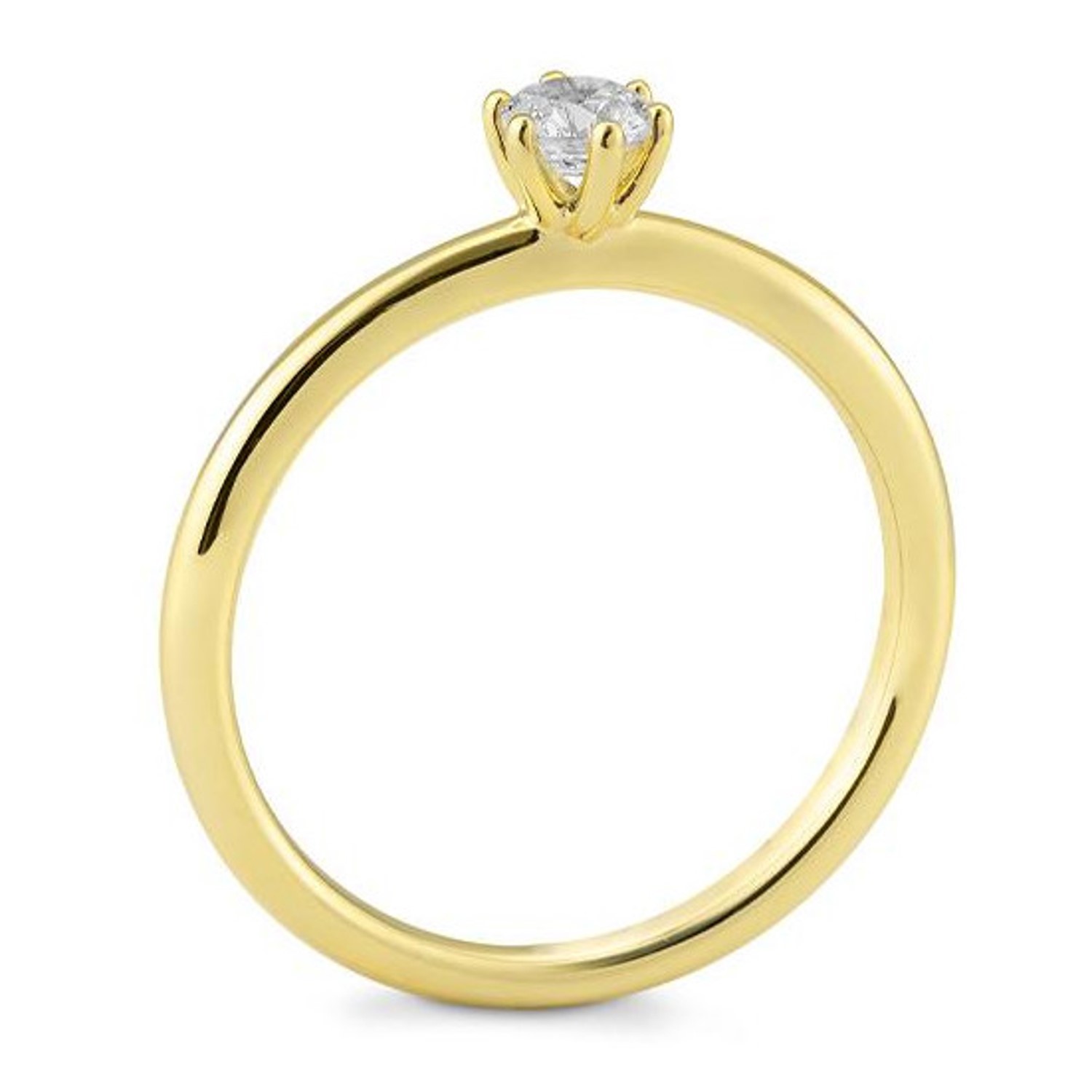 Verlobungsring, Gelbgold, 0,25ct, Verlobung, Heiratsantrag, Ring, Brillantring, Goldwerkstatt, Schmuck und Trauringe, Neuötting, Altötting, Trauringe, Brillant, Diamant