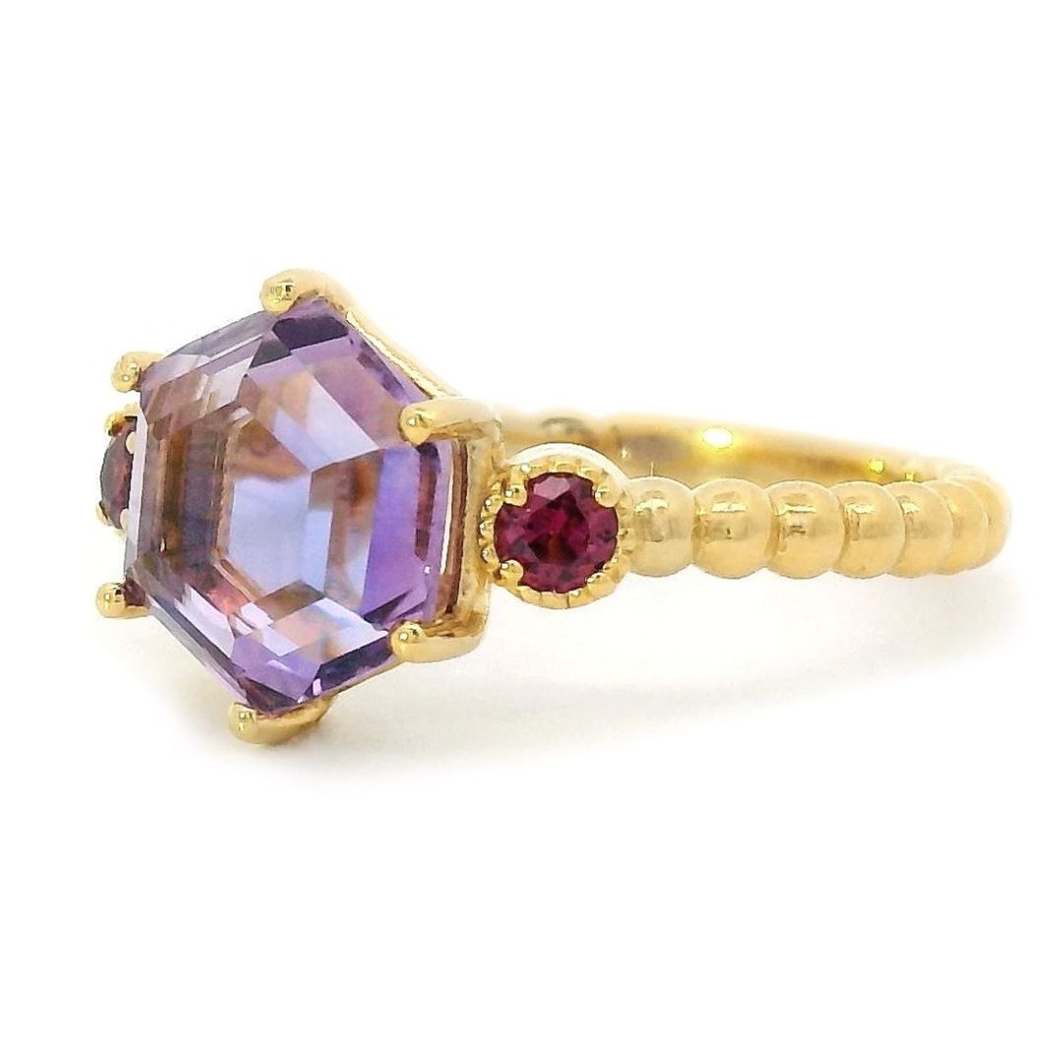 Ring, Silber, vergoldet, Amethyst, Rhodolith, Edelstein, Silberschmuck, Silberring, Goldwerkstatt, Schmuck und Trauringe, Neuötting, Altötting, Mühldorf am Inn