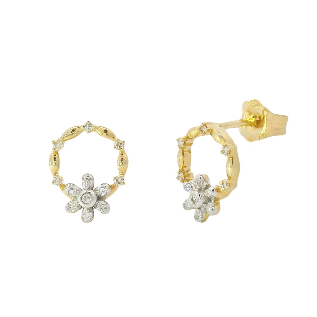 Ohrstecker, Gelbgold, 585, Goldschmuck, Goldwerkstatt, Schmuck und Trauringe, Lieblingsmensch, Neuötting, Altötting, Mühldorf am Inn, Brillanten, Brillantschmuck